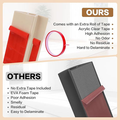 Floor Transition Strip Vinyl Door Threshold Ramp Self Adhesive Carpet Edging Strip Doorway Edge Trim, Overlap Edge Reducer for Laminate Carpet, Floor, Tile (Light Yellow Grain, 2/5" to 3/5", 3.3Ft)