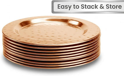 Hammered Stainless Steel Coasters Set of 4 – Anti-Slip Base, Durable & Reusable