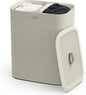 Joseph Joseph Tota 90 liter/23.8 gallon Laundry Hamper Separation Basket with lid, 2 Removable Washing Bags with Handles - Ecru