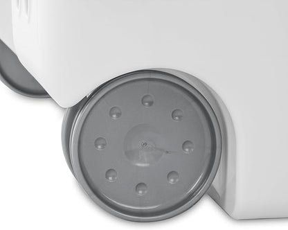 (1-Pack) Wheeled Laundry Basket - 135 Liters Large Capacity - White Plastic with a Cover and Extendable Handle, Suitable for Homes, Dormitories,Laundry Rooms and Apartments.