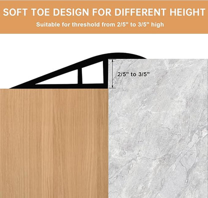Vinyl Door Threshold Flooring Transition Strip Self Adhesive Carpet Edging Strip for Laminate Doorway Edge Threshold from 2/5" to 3/5" (Light Brown Wood Grain, 10 Ft)
