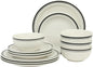 Gibson Home Hometown Diner 12-Piece Porcelain Dinnerware Set, Round Plates and