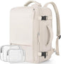 Travel Backpack for Women, Large Carry On Backpack for Travel, Waterproof Backpack Personal Item, Backpack for Women, laptop backpack 17.3 inch, College Bag Casual Daypack, Beige