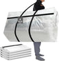 4 Pcs 96 Gallon Large Moving Bags with Zipper and Handles Foldable Storage Duffle Bags Heavy Duty Extra Large Totes for College Dorm Travel Clothes Blankets Bedding Moving (Clear)