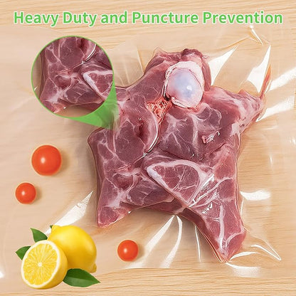 MakMeFre 300 Quart Size 8" x 12" Vacuum Sealer Bags with BPA Free and Heavy Duty,Great for Food Storage Vaccume Sealer PreCut Bag
