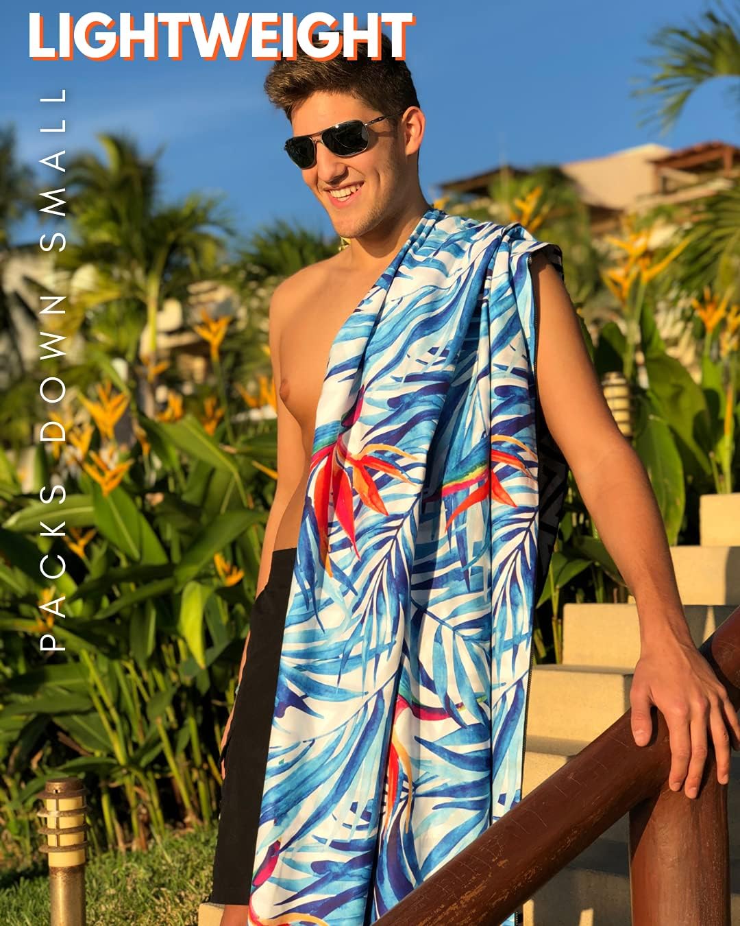 ECCOSOPHY Microfiber Beach Towel - Sand Free Towels are Quick Dry, Light Weight, Super Absorbent - Perfect Pool, Travel, Cruise, Camping Essentials - Oversized Extra Large for Adults 71x35 in