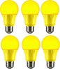 Sunlite 41726 LED A19 Colored Light Bulb, 3 Watts (25w Equivalent), E26 Medium Base, Non-Dimmable, UL Listed, Party Decoration, Holiday Lighting, 6 Count, Yellow