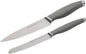 Rachael Ray Cutlery Japanese Stainless Steel Knives Set with Sheaths, 6-Inch Utility Knife and 5-Inch Serrated Utility Knife, Gray