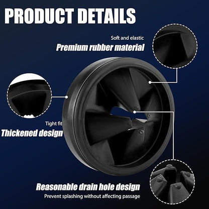 Garbage Disposal Splash Guards 3 3/8" Sink Baffle QCB-AM Replacement for InSinkErator Evolution Series, Upgraded Removable Quiet Collar Drain Plugs, Garbage Disposer Accessories, Black