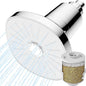 Ryamen Filtered Shower head, Rain Shower Head with Filter, High Pressure Shower Filter Head for Hard Water, 99% REMOVAL for Chlorine, Heavy Metals, Improves Skin & Hair (Filtered, Silver S6)