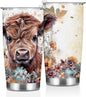 Cow Print Stuff Tumbler, Western Decor Gifts for Women Men Cow Lovers Teacher Appreciation Birthday Christmas Western Coffee Mug Stainless Steel Vacuum Insulated Double Wall Travel Cup with Lid 20oz