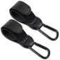 Xindojuz 2 PCS Stroller Hooks for Bags, Multipurpose Stroller Straps with Large Carabiner Clip for Hanging Diaper Bag and Strollers Organizer Accessories for Wheelchair, Shopping and Pet Carts (Black)