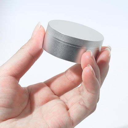 Small Pill Case 3 Compartments, Metal Round Portable Pill Box, Waterproof Travel Pill Organizer, Pocket Purse Medicine Vitamin Holder EDC Container (Silver)