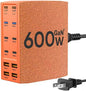 USB Charging Station (600W),12-Port USB C Charger Block with Dual 100W PD USB-C Fast Charging Station Hub for MacBook Pro/Air/All iPad Phone 17/16 15/14/13/Pro Max/Samsung Galaxy Note(Orange)