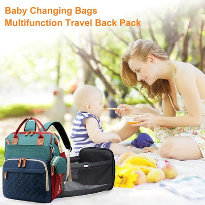Diaper Bag, Backpack with Changing Station, Waterproof Baby Bag for Boys & Girls, USB Charging Port for Parents, Travel Backpack Baby Essentials & Lovely Baby Shower Gifts, RGB