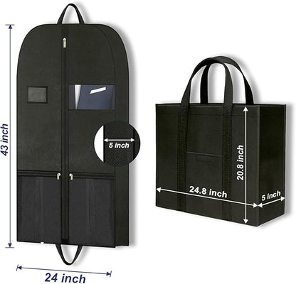 Heavy Duty Clothing Storage Garment Bag, Large Zippered Garment Bags for Hanging Clothes, Breathable Travel Garment Bags for Long Dresses and Suits, Hanging Garment Bags for Closet Storage 43 inches