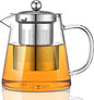Glass Teapot, Tea Pot with Removable Infusers for Loose Tea, Borosilicate Glass Tea Kettle Tea Maker Stovetop for Party, Camping,Travel (950ML)