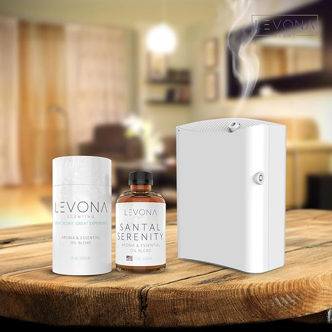 Levona Scent Santal Serenity Essential Oil: Notes of Sandalwood, Papyrus & Amber - aromatherapy oils for hotel, home and office - Fragrance oil for diffusers & Humidifiers - Home Luxury Scents -500 Ml