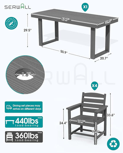 SERWALL HDPE Outdoor Dining Set