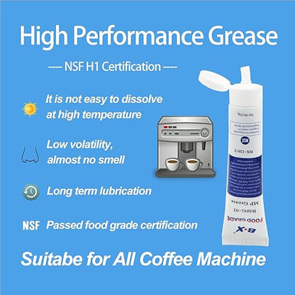 BX Food Grade Grease 1.7 oz 2 Pack - Coffee Machine Lubricant Care and Maintenance for All Espresso and Coffee Makers