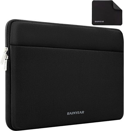 RAINYEAR Laptop Sleeve Case 13.3 Inch, Protective Portable Case with Front Pocket, Briefcase Handbag Laptop Bag Compatible with MacBook Air/Pro 13-13.3 inch, MacBook Pro 14 inch, Black