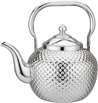 SANQIAHOME 1500ml teapot with Infuser stainless steel Water Boilers lifting handle Tea Maker Water Kettle for Induction/Gas silver