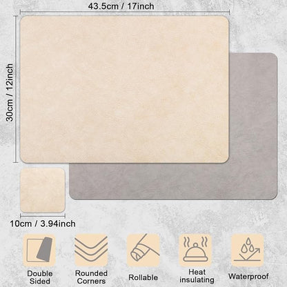 Vinyl Placemats Set of 4, Dual Sided Place Mats