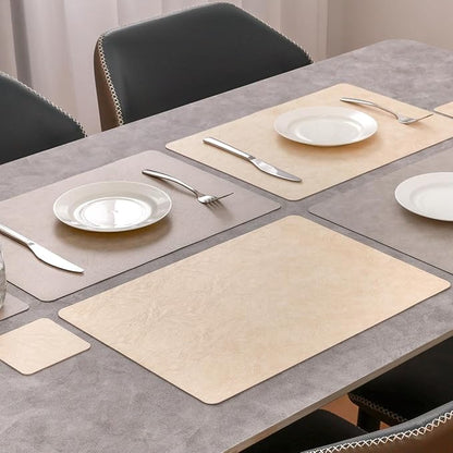 Vinyl Placemats Set of 4, Dual Sided Place Mats