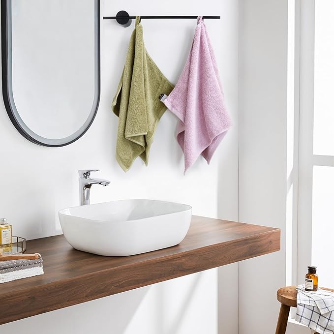 SEMAXE 12-Piece Family Bathroom Towel Set - 100% Cotton, 4 Bath Towels, 4 Hand Towels, 4 Washcloths, Ultra-Soft and Super Absorbent, Lighter Weight