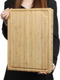BAMOTTO 1.4" Thick Bamboo Cutting Board, Kitchen Heavy Duty Butcher Block Chopping Board with Juice Groove, for Meat, Turkey, Pork Ribs & Vegetables, 100% Organic Bamboo, 17.7" x 13.2"