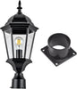 Oak Creek Outdoor Light and Pier Base Bundle – Traditional Clear Glass – for Driveways, Yards, Patios and Porches, Textured Black – Design House, 589861