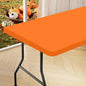 homing Rectangle Table Cloth Cover, Waterproof Polyester Elastic Fitted Tablecloth, Fits for 5 Foot Folding Tables, Washable Table Protector for Picnic, Camping, Outdoor (Orange, 30" x 60")