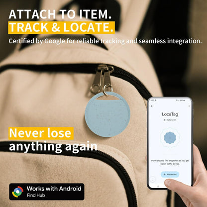 Android Air Tracker Tag 4 Pack for Luggage Tracker Tags Works with Google Find My Device App, Bluetooth Tracker Tag Key Finder and Item Locator for Wallets, Backpack, Suitcases, Replaceable Battery
