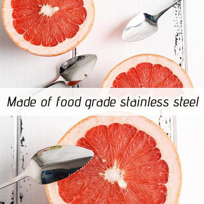 WXJ13 7 PCS Grapefruit Spoons and Grapefruit Knife, Stainless Steel Grapefruit Dessert Spoon Serrated Grapefruit Utensils Tools for Citrus Fruits Kiwi Lemon Desserts Salads