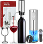 Electric Wine Opener with Electric Decanter and Aerator, Rechargeable Electric Wine Bottle Opener, Stainless Steel Wine Accessories with Foil Cutter, Electric Aerator, Vaccum Stopper