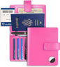 Passport Holder Wallet Cover Case for Women and Men,RFID Blocking,Passport Case with AirTag Holder,Travel Accessories (Pink)