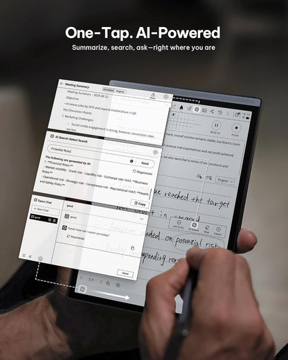 AINOTE Air 2 Bundle – 8.2" E Ink AI Note-taking Tablet with Stylus, 4096 Pressure Levels, Digital Notebook with Voice-to-Text Transcription, Multi-languages Support, Ideal for Meetings & Study