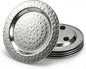 4" Stainless Steel Hammered Drink Coasters Set of 4