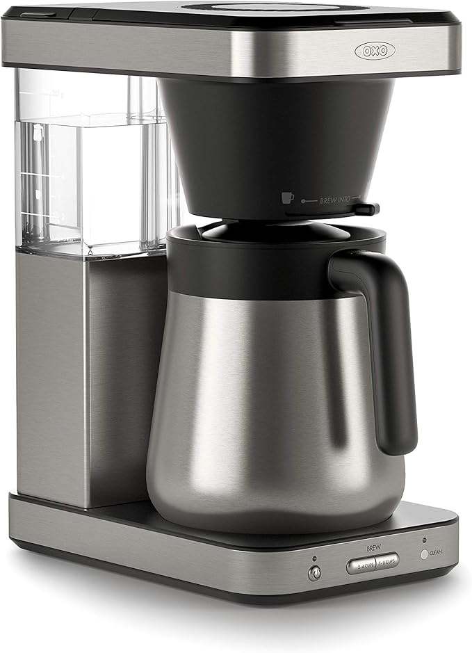 OXO Brew 8-Cup Coffee Maker - Single-Serve & Carafe, Thermal Stainless Steel, SCA Certified