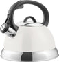 Mr. Coffee Flintshire 1.75-Quart Stainless Steel Whistling Tea Kettle with Nylon Handle – Durable Stove-Top Kettle in Linen Finish