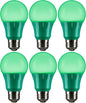 Sunlite 40469 LED A19 Colored Light Bulb, 3 Watts (25w Equivalent), E26 Medium Base, Non-Dimmable, UL Listed, Party Decoration, Holiday Lighting, 6 Count, Green