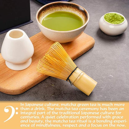 Bamboo Matcha Whisk and Bowl Set - Authentic Matcha Kit for Traditional Tea, 9 Pcs