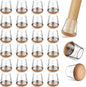 24 PCS Silicone & Felt Chair Leg Floor Protectors for Hardwood Floors - Furniture Pads, Chair Leg Covers/Cups - No Noise & Scratch-Proof - Round XS (Fits 9/16" - 13/16" / 15-20mm), Clear
