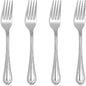 KEAWELL Pearl Edge 4-Piece Premium Fork Set, 18/10 Stainless Steel, Fine Silverware with Mirror Finish, Dishwasher Safe (4, 7.3" Salad Forks)