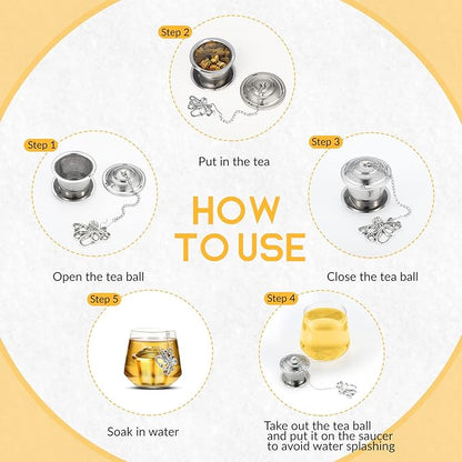 Tea Infusers for Loose Tea 3 Sets Loose Leaf Tea Steeper Tea Strainer Stainless Steel Tea Ball for Loose Tea Holder Tea Mesh Strainer Tea Filters with Drip Trays and Pendant (Aquatic Creatures Style)