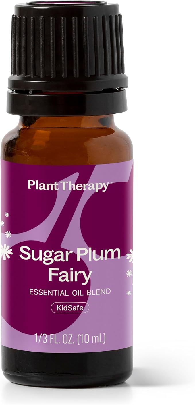 Plant Therapy Sugar Plum Fairy Holiday Essential Oil Blend 10 mL (1/3 oz) Citrus-Sweet & Floral Scent, Cheerful & Inviting, Helps Set The Mood for Relaxation