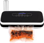 NutriChef Automatic Food Vacuum Sealer, Electric Air Sealing Preserver System for Dry and Moist Foods, LED Control, Strong Suction, Includes Bags, Wine Stopper Cork, and Air Suction Hose, 14”x6”x3”