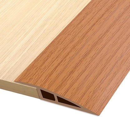 Vinyl Door Threshold Flooring Transition Strip Self Adhesive Carpet Edging Strip for Laminate Doorway Edge Threshold from 1/5" to 2/5" (Yellow Wood Grain, 10 Ft)