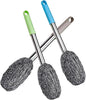 3-Pack Steel Wool Scrubber with Long Handle, Kitchen Dishwashing Pot Scrubber for Deep Cleaning