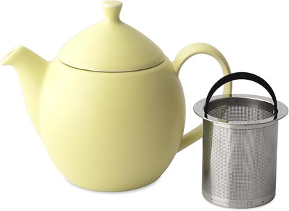 FORLIFE Dew Teapot with Basket Infuser, Lemon Grass, 14 oz/414ml